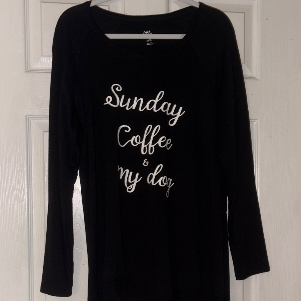 Avenue Black Long Sleeve Tee with White Script size 18/20